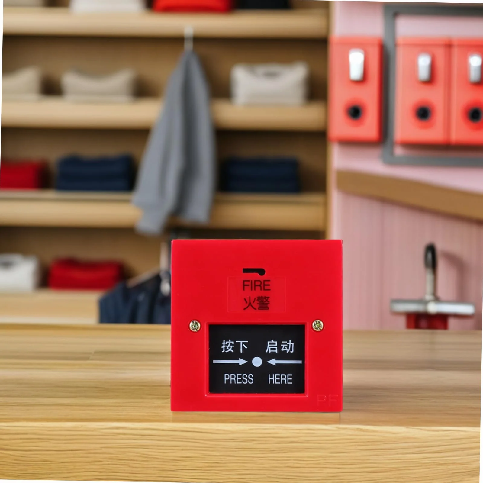 SHINEOFI Interruptor de Rociadores contra Incendios Rojo, Botón de Alarma Manual Reiniciable de Plástico para Sistema de Protección contra Incendios en Emergencias