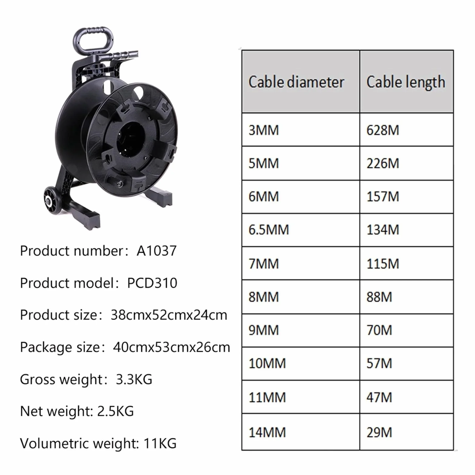 Carrete de cable, Carrete De Cable Móvil Estilo Pitman Bandeja Disco Vacía Fibra Óptica Varios Cables Y Tambor PCD310 PCD380 Para El Sitio Construcción Fábrica En Hogar Manguera de jardín(PCD380)