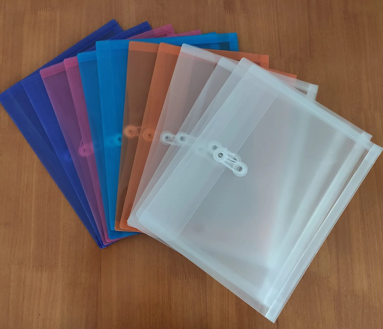 Sobre de cuerda de polietileno tamaño carta con refuerzo expandible, reutilizables, transparente, 12 paquetes