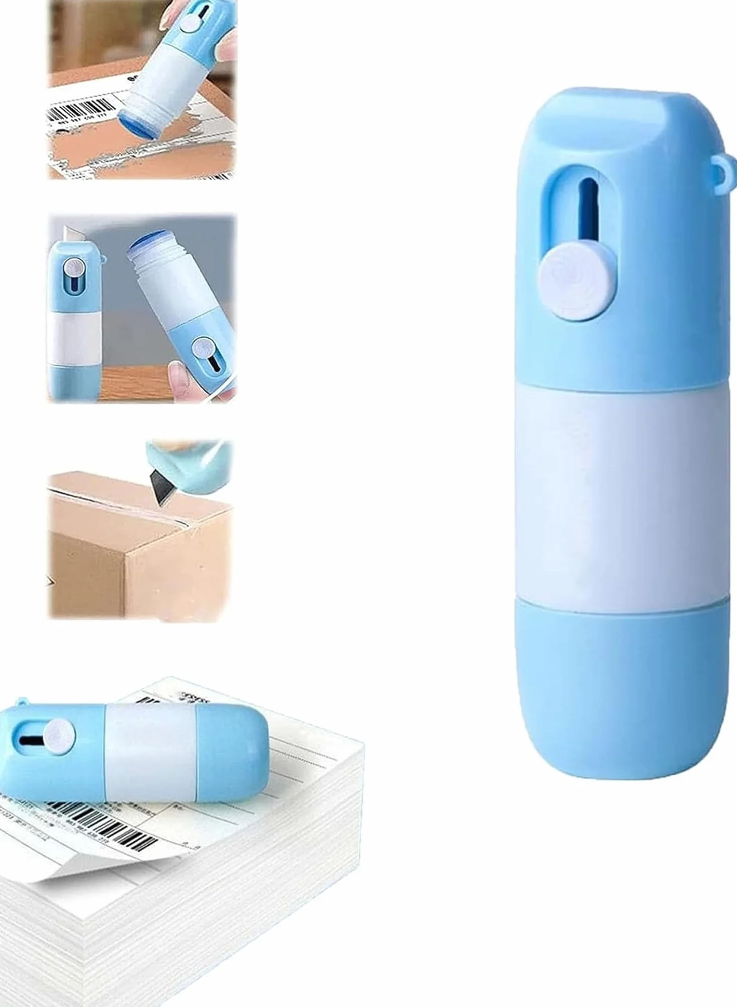 Líquido corrector de papel térmico con cuchillo de desembalaje, protección de datos, antifugas para etiquetas