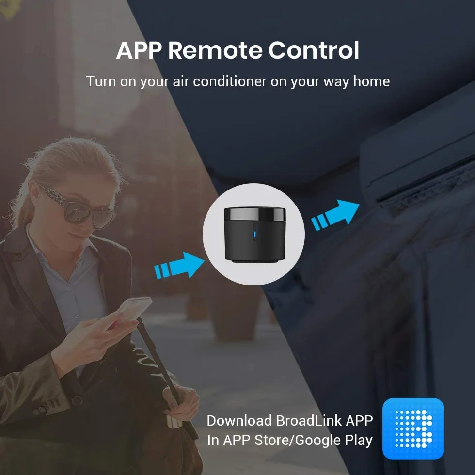 BroadLink RM4 Mini Smart Remote y Juego de Cables con Sensor de Monitor de Temperatura y Humedad, Compatible con Alexa, IFTTT