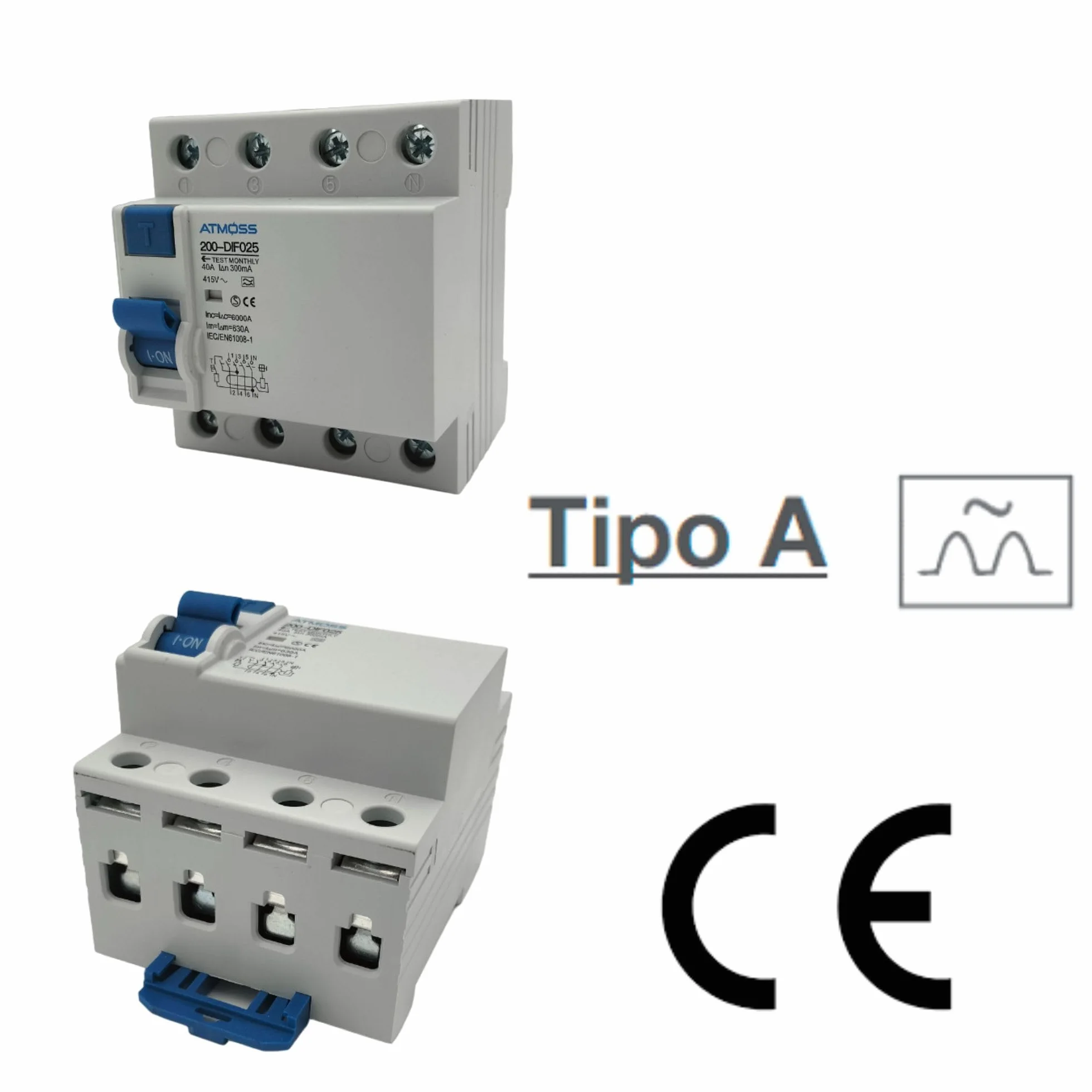 Interruptor diferencial superinmunizado SI, 300 mA, 4P, 40 A, 6KA | Clase A y 6kA | 300 mA | RASMACOR