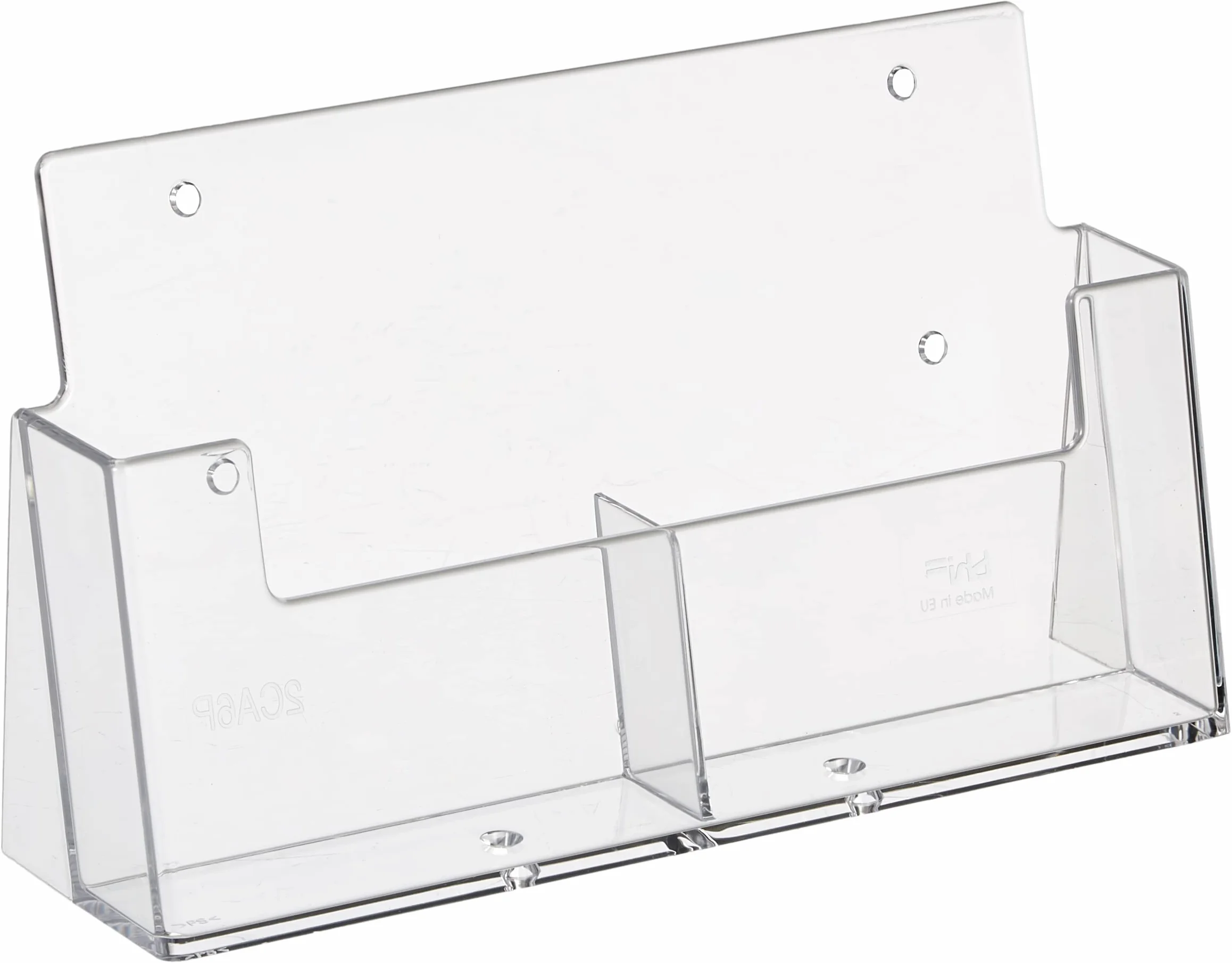 Taymar Soporte para folletos de mesa DIN A6 2 compartimentos transparente