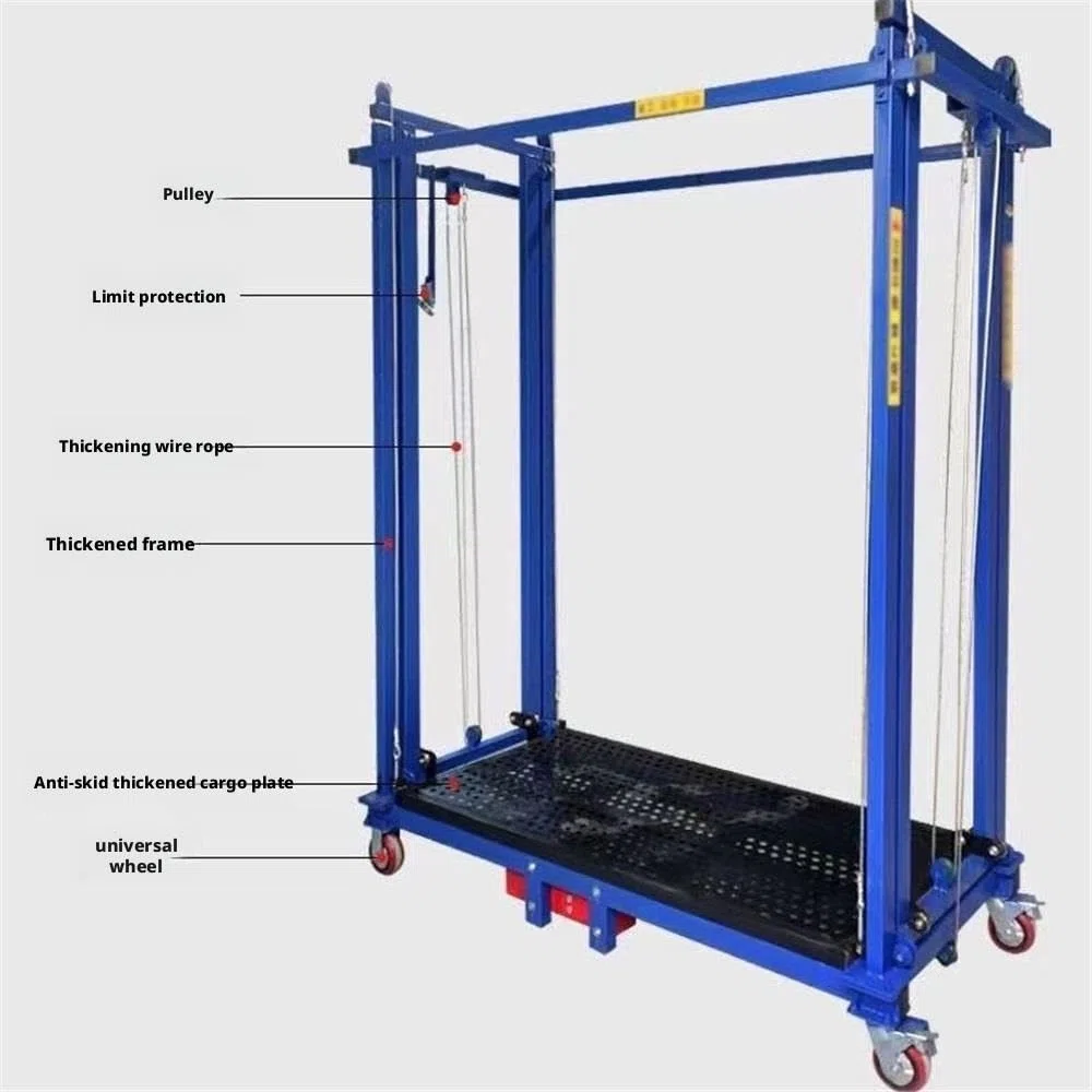 Andamio eléctrico de 300 kg, móvil, plegable, para obras de construcción, andamio de elevación eléctrica (2 m)