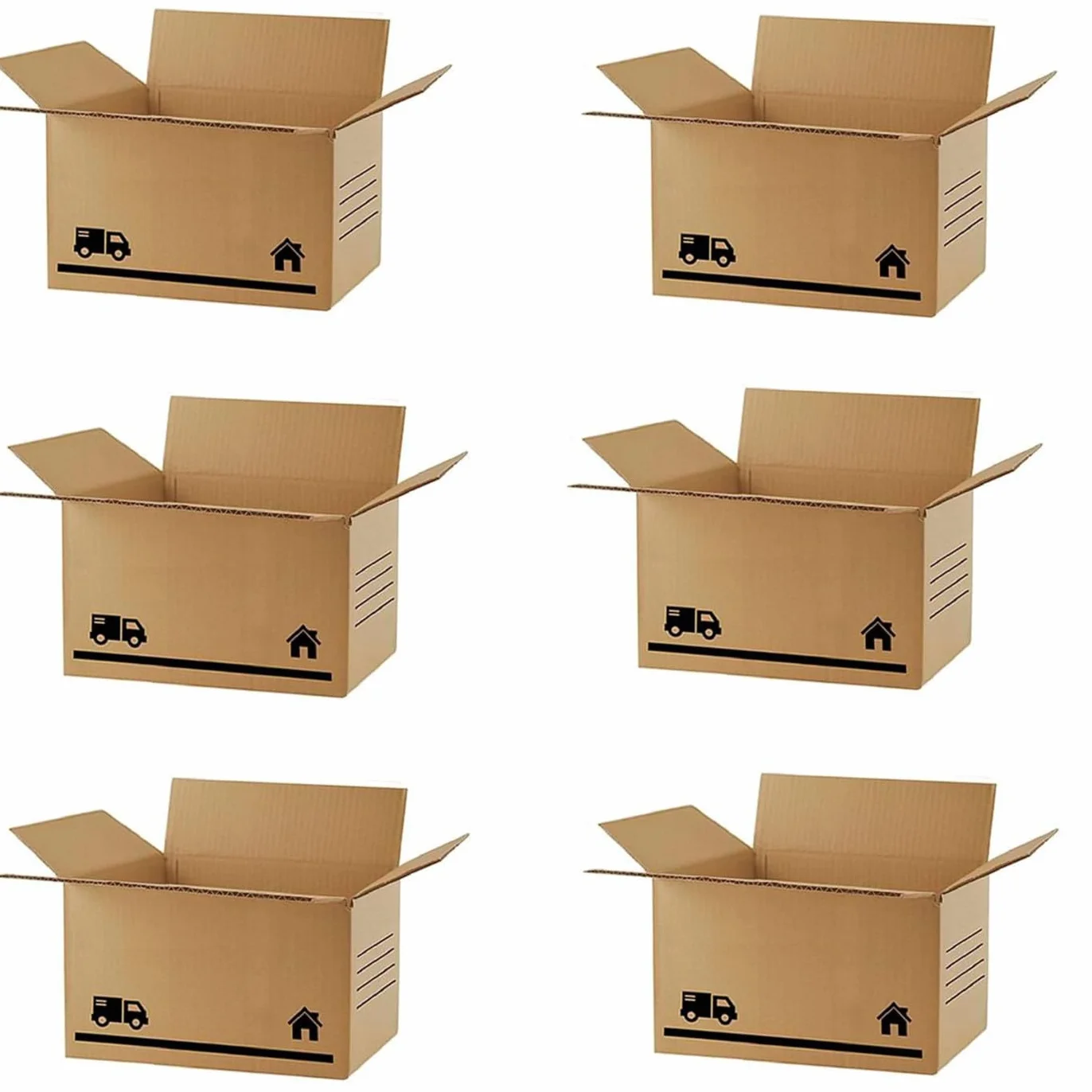 Acan Tradineur - Pack de 6 Cajas de cartón para Embalaje, mudanzas, cartón Reforzado y Resistente, Plegables y Reutilizables, envío Paquetes, almacenaje, 60 x 40 x 40 cm