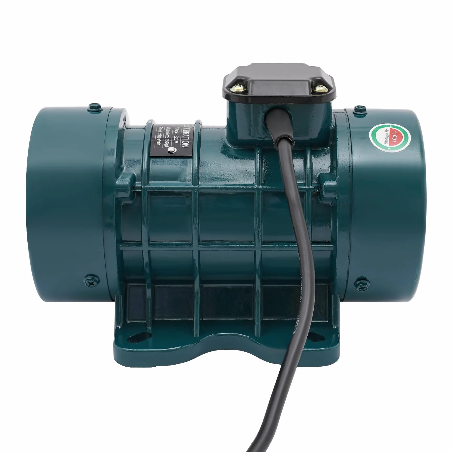 Motor de vibración para hormigón, 250 W, eléctrico para mezcla de hormigón, 2840 rpm, con 150 kg de fuerza de vibración, aluminio, para proyectos de construcción como puentes, vallas, carreteras