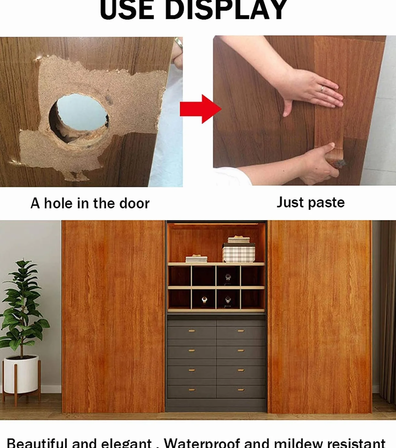 Cinta de Reparación Con Efecto de Madera Impermeable Para Suelos Laminados - Adhesiva, Simulación de Grano de Madera Para Arañazos