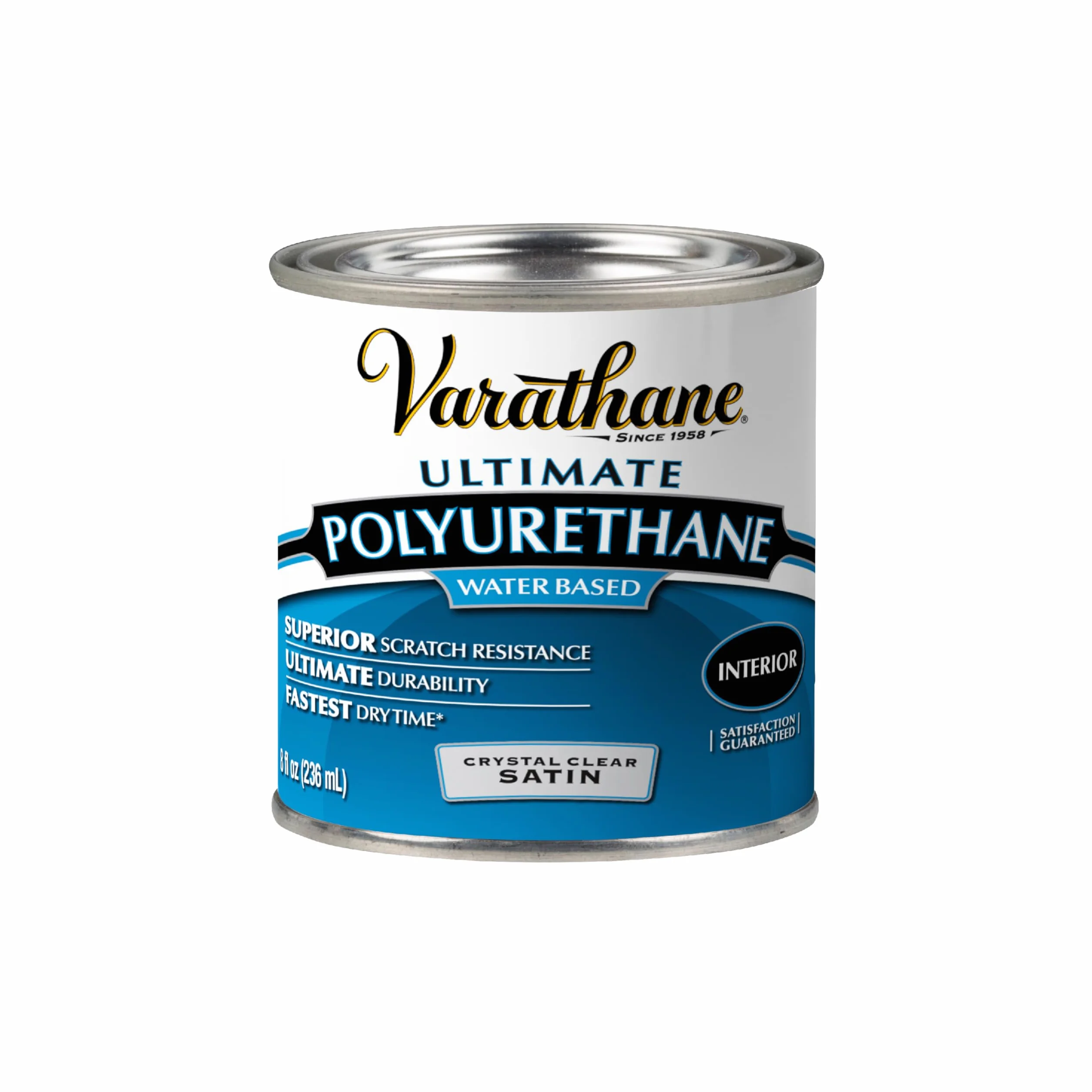 Rust-Oleum Varathane 200261H 1/2 pinta interior de poliuretano transparente a base de agua, acabado satinado a base de agua