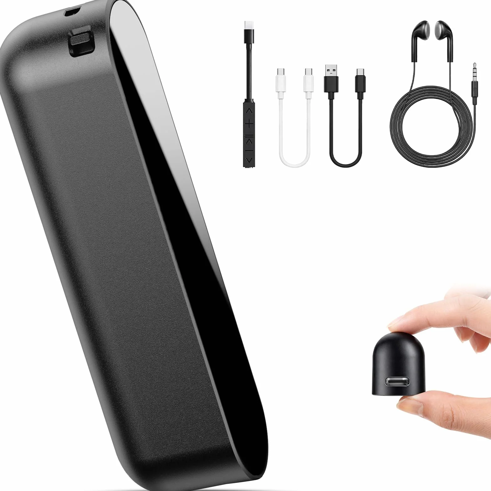 Grabadora de Voz 128GB, Activación por Voz, Grabación Continua 40 Días, Recargable USB