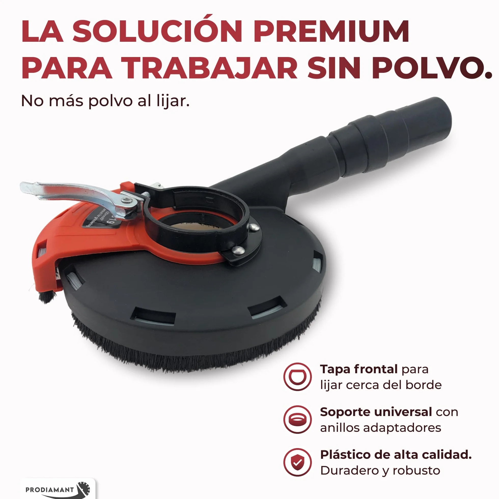 PRODIAMANT capuchón de aspiración para amoladora angular de 125 mm con disco de diamante de 125 mm en juego