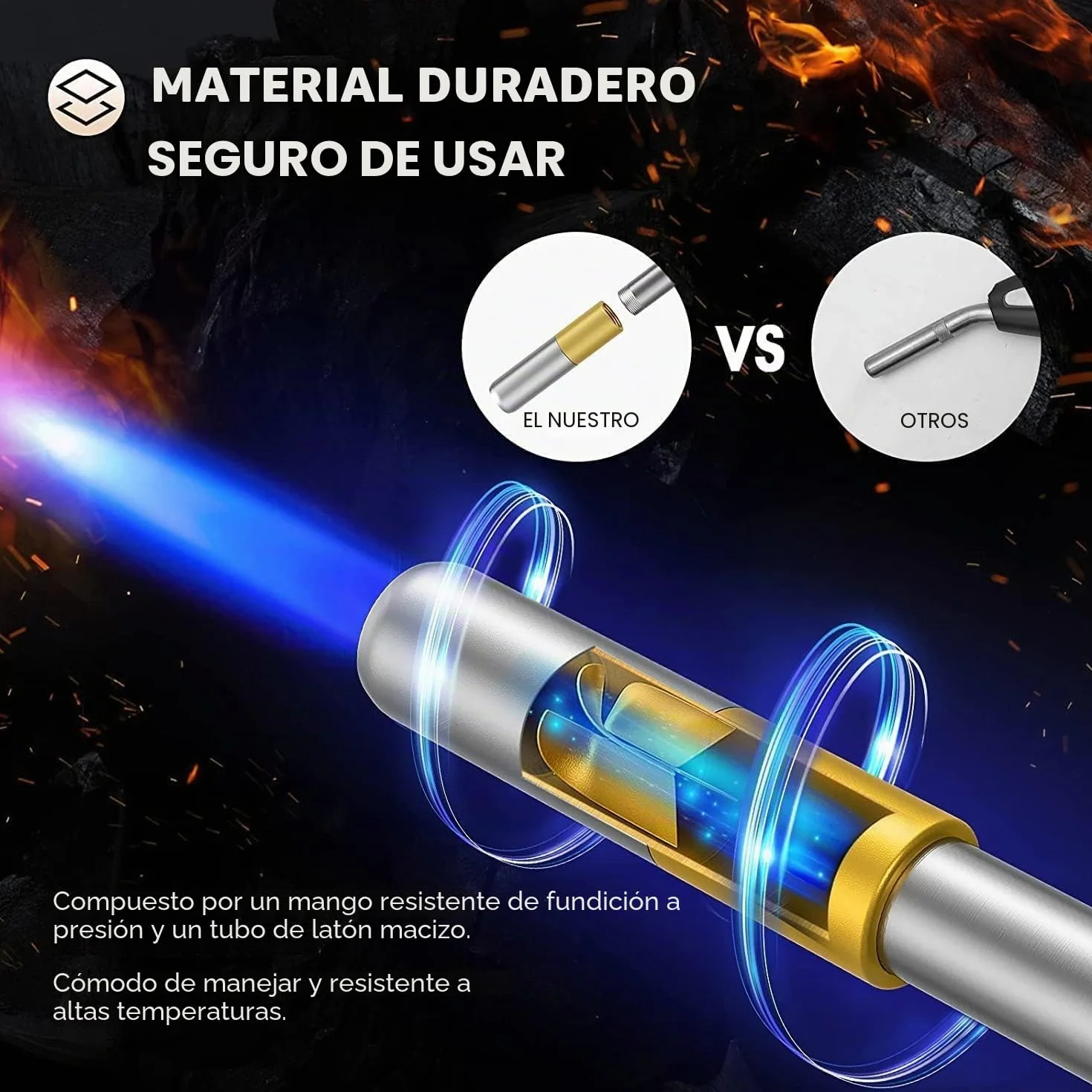 Antorcha de Propano MAPP, Antorcha de Gas Portátil para Trabajos Pesados, Soldadura de Plomería, Soldadura Fuerte, Soplete, Soldadura a Gas de Alta Temperatura, Antorcha de Soldadura