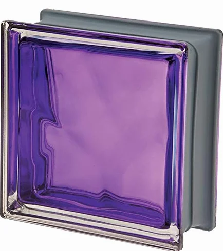 Bloque de Vidrio Metalizado Indaco Ondulado , 19 X 19 X 8 Cm