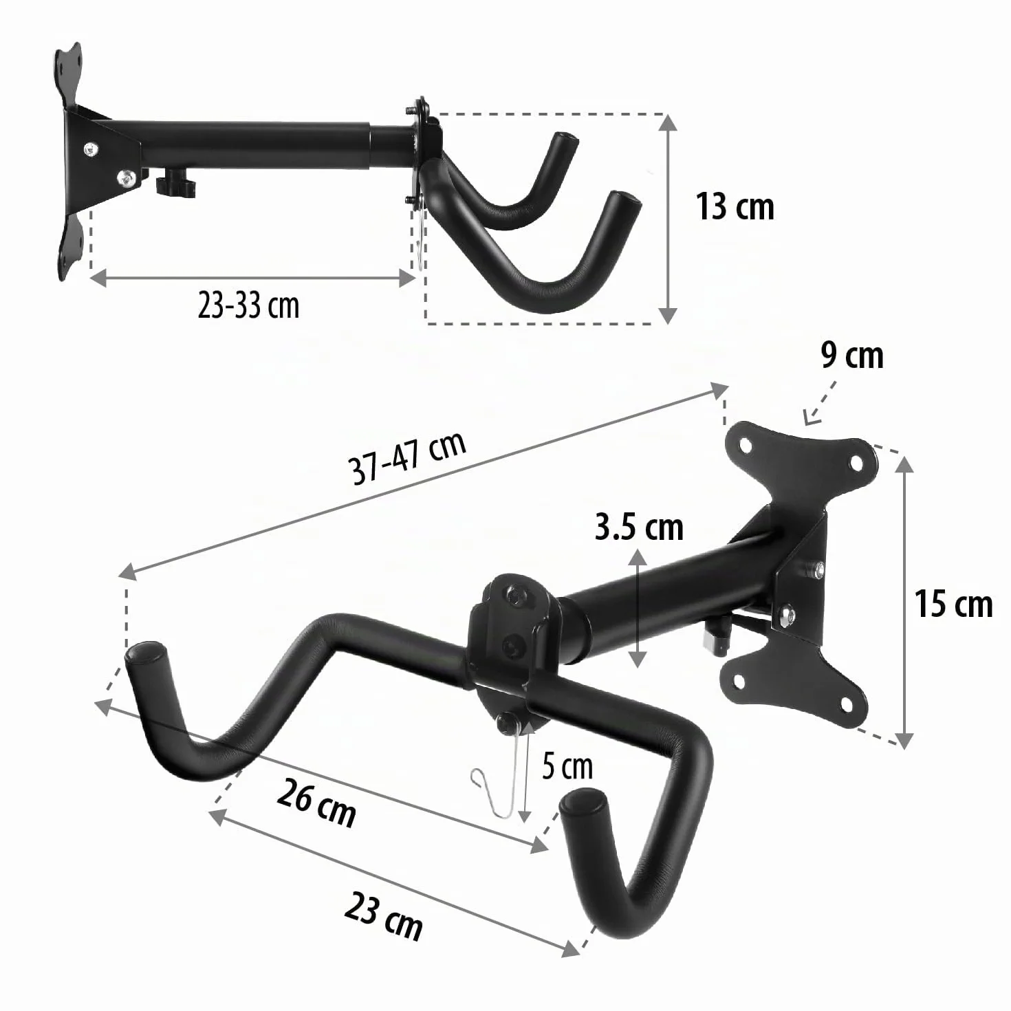Soporte de pared para bicicletas Maclean, horizontal, acero, carga máx. 30 kg, MC-484