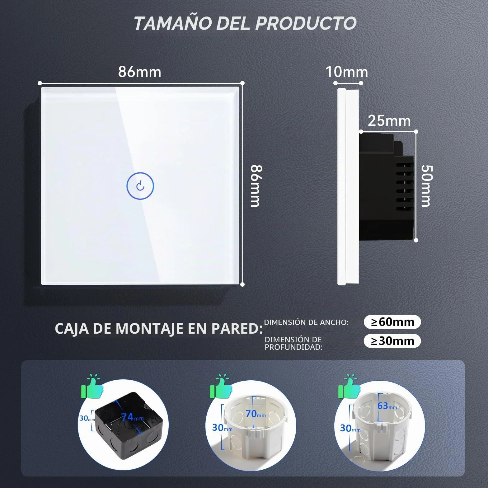 BSEED Interruptor de Pared WiFi,Interruptor Inteligente 1 Gang 1 Vía con Pantalla Táctil Blanco,Compatible con Alexa, Google Home, Control de APP y Función de Temporizador【Se necesita Neutro】