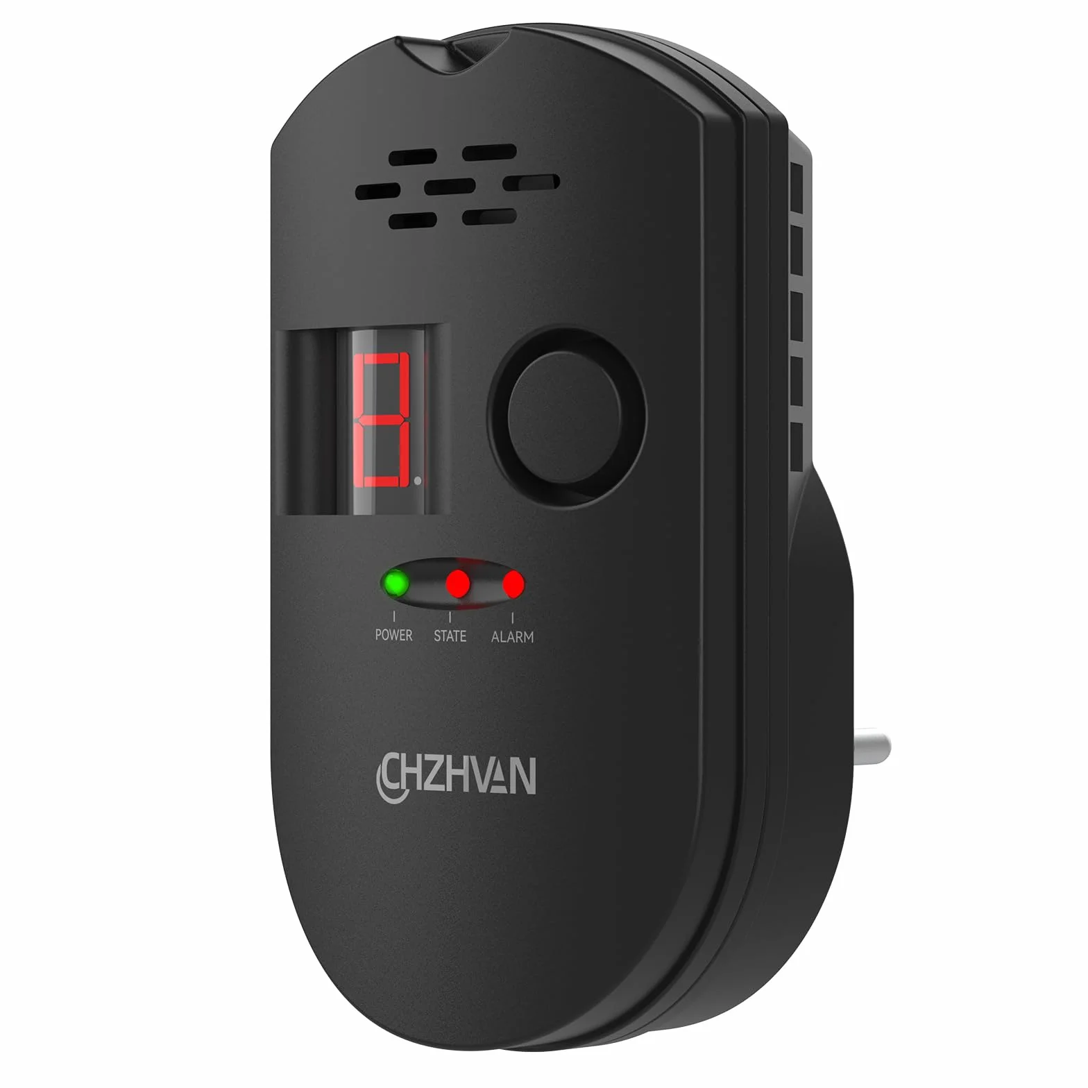Sensor Enchufable para Detector de Gas/Gas Natural/GLP Carbono con Alarma Sonora, Pantalla Digital LED, y Monitoreo para Metano, Propano, Butano Gases Combustibles