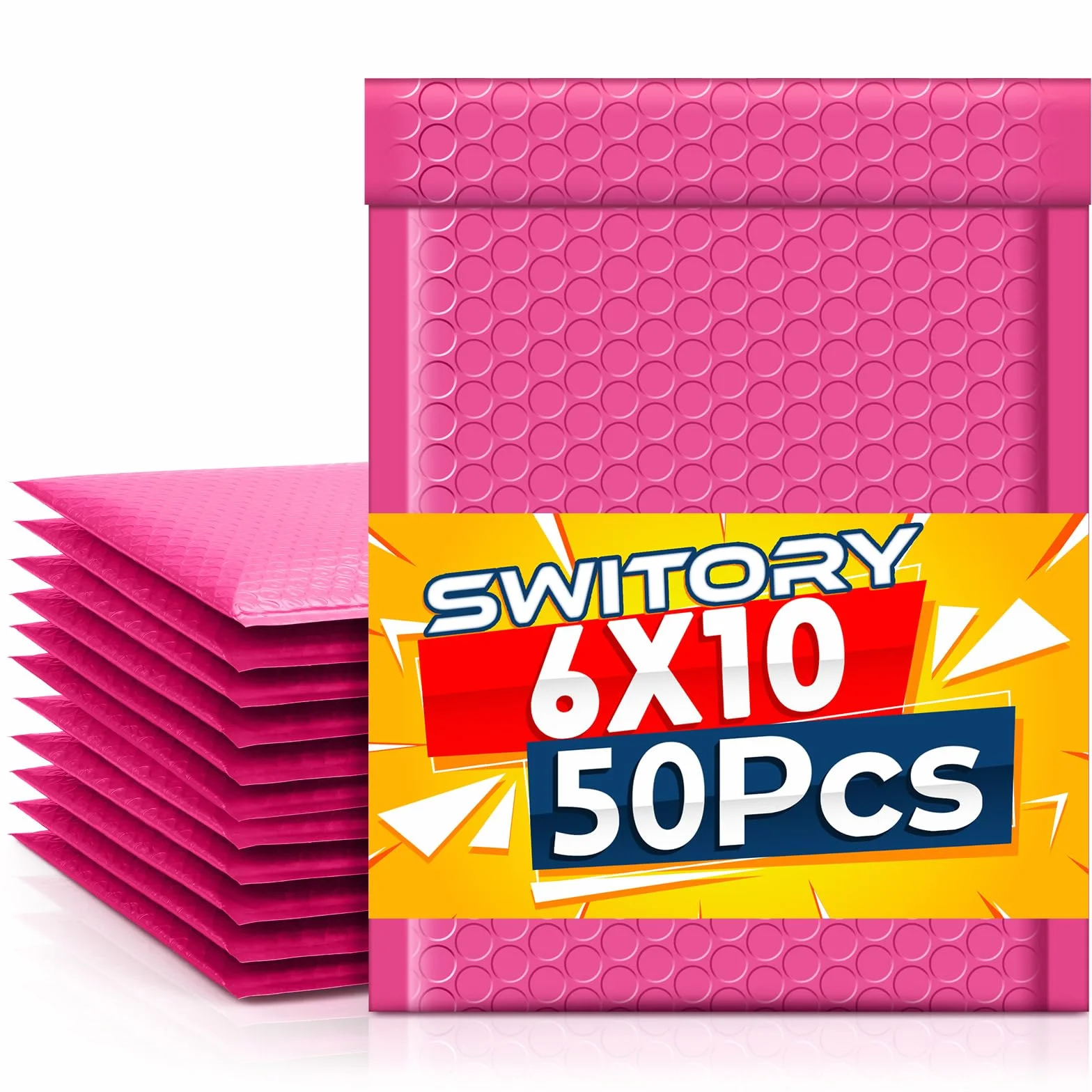 Sobres de burbujas A5 15,3cm×26,9cm rosa 50 piezas