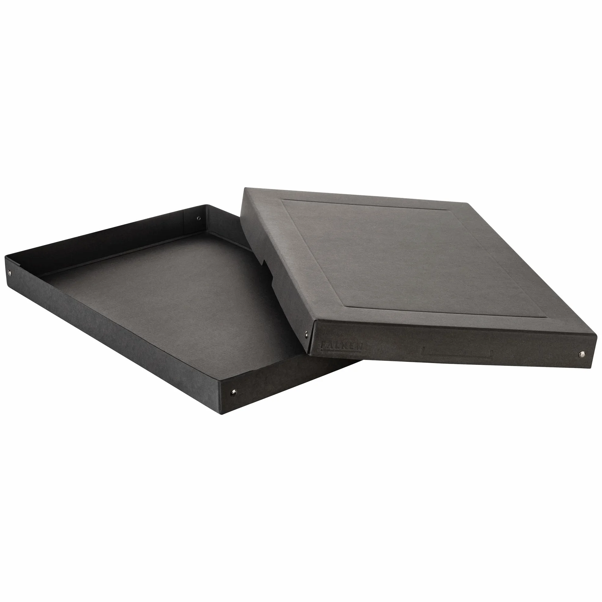 FALKEN PureBox Caja de almacenamiento con tapa 40 mm DIN A3 cartón reciclado negro