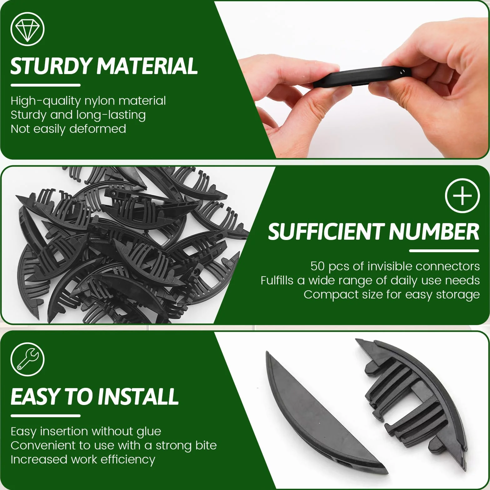 50 conectores de galletas, conector rápido de nailon, galletas autoajustables para carpintería, compuesto de carpintería, fijo, marco de muebles, herramientas de carpintería para carpinteros y