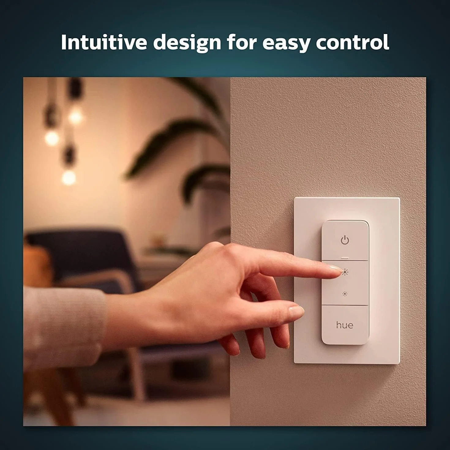 Philips Hue - Dimmer Switch, Regulador inteligente inalambrico para sistema iluminación Hue, para iluminación de interior, sala de estar, dormitorio.-