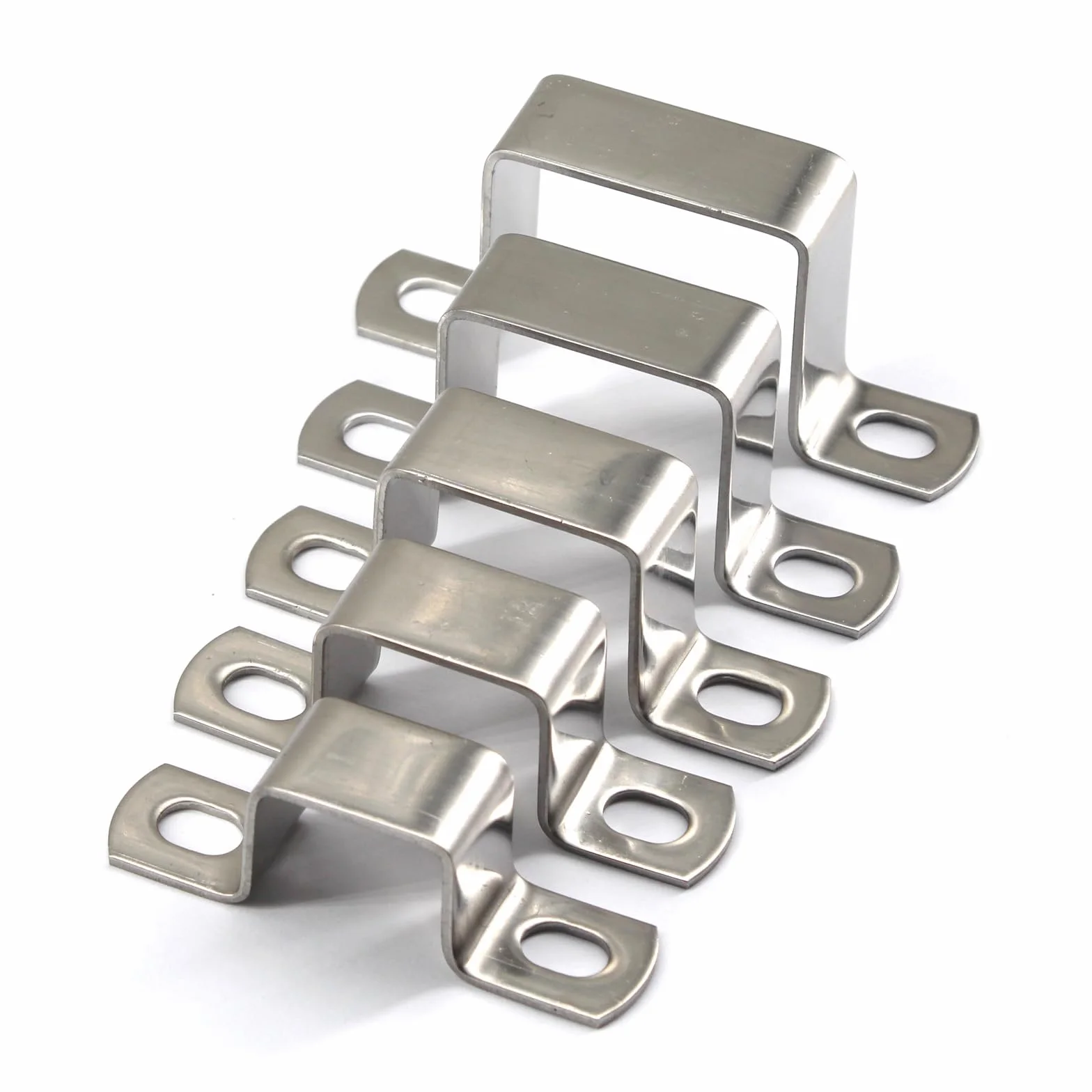 Juego de 6 abrazaderas cuadradas de acero inoxidable 304 en forma de U - 40 x 40 mm