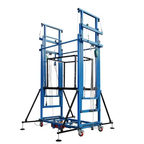 Andamio eléctrico elevador, capacidad de 500 kg, plegable, altura ajustable de 2 a 12 metros, potencia de 220 V para uso doméstico y de construcción