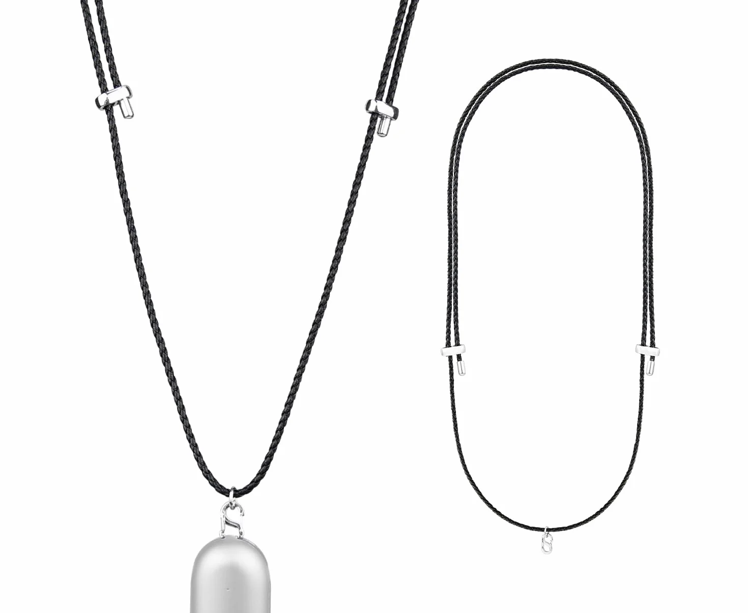 SOULWIT Correa para Cuello para Plaud NotePin, Accesorio de Cuero Genuino Ajustable con Gancho de Aleación, Negro