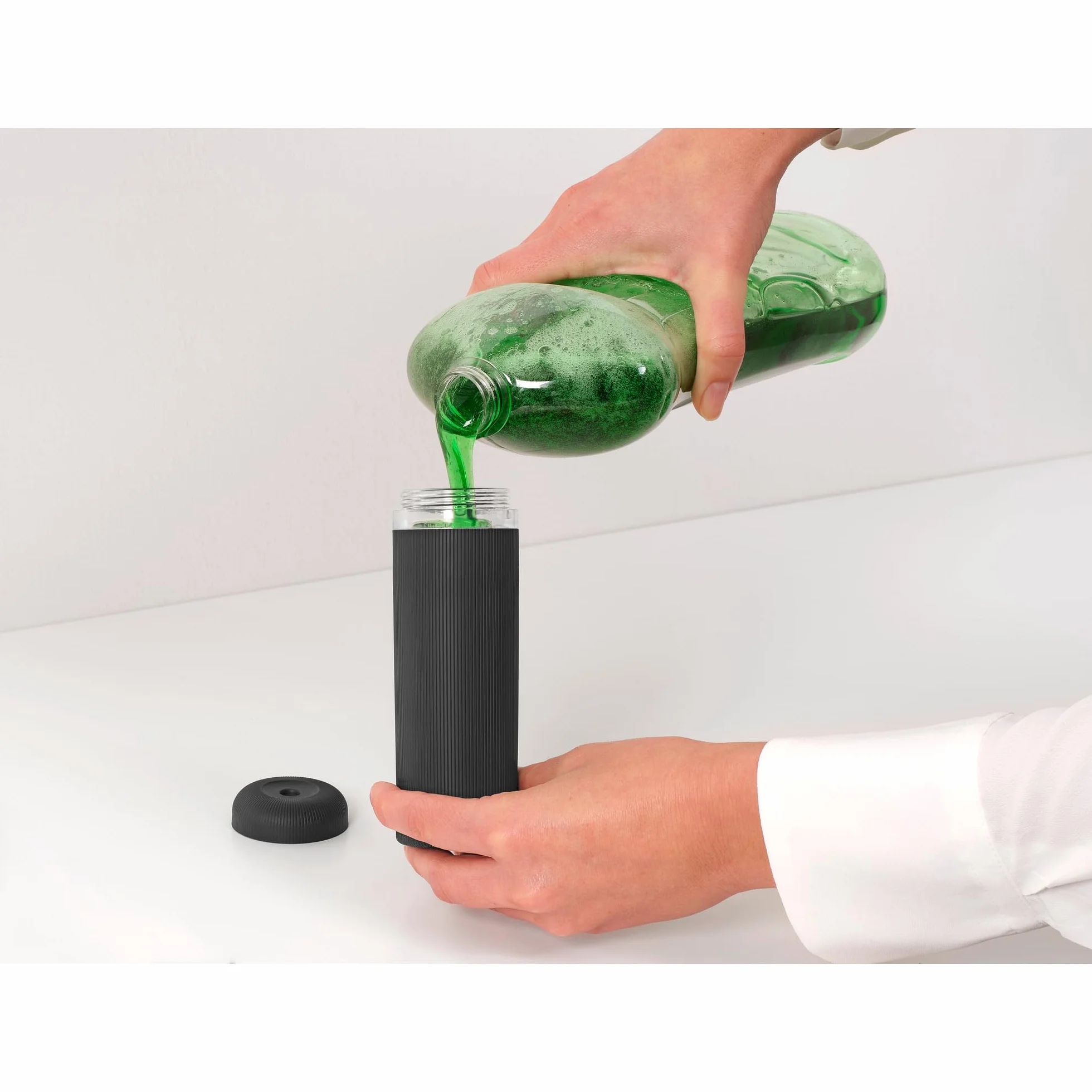 Brabantia Exprimidor de jabón SinkStyle Dispensador de cocina antigoteo 200 ml Dark Grey