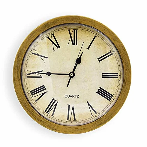 Reloj de Pared Secreto Oculto Redondo Vintage, Caja Fuerte de Seguridad para Joyas, Dinero en Efectivo y Objetos de Valor (gold)