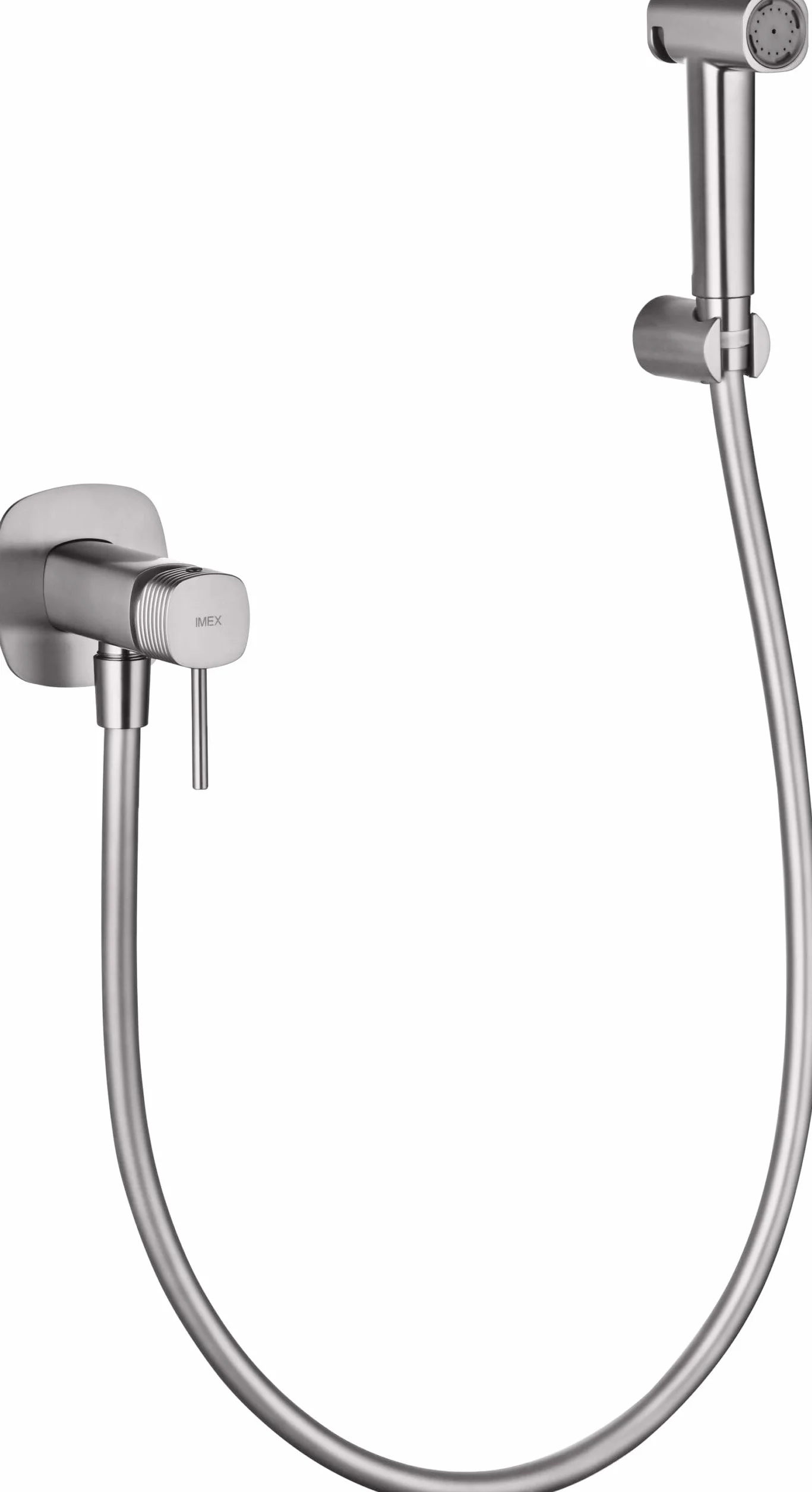Grifo Bidet Empotrado Serie Firenze Níquel Cepillado IMEX Ducha Higiénica Monomando Fría y Caliente