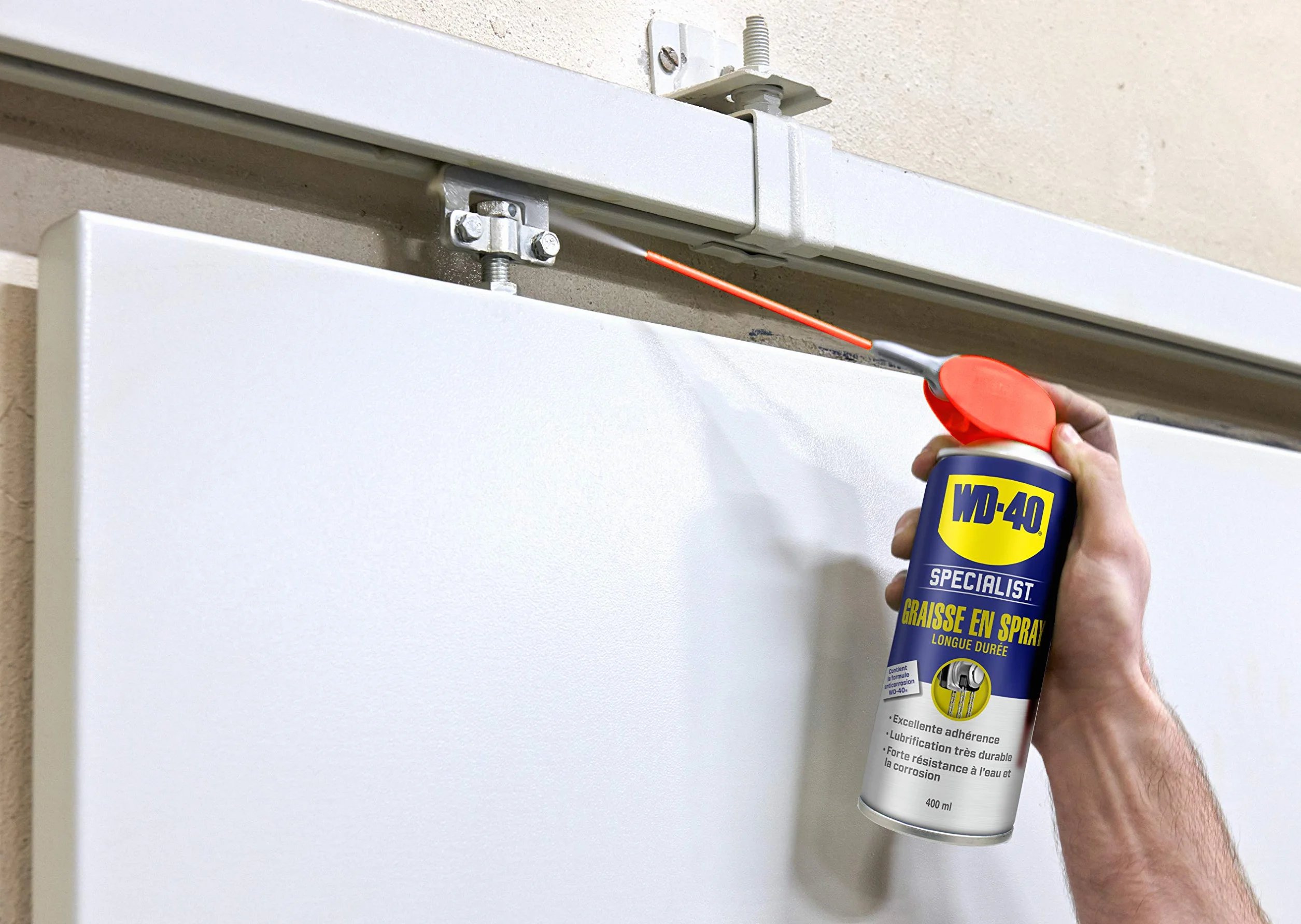 WD-40 Specialist Grasa en Spray 400 ml – Lubricante de Alta Adherencia para Metal – Protección contra Óxido y Humedad – No Gotea – Aplicador Doble Acción
