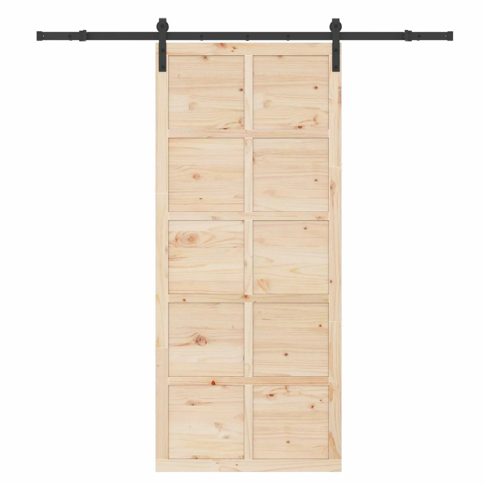 vidaXL Puerta Corredera Natural 90 x 208 cm Madera de Pino Maciza, Sala, Puerta Deslizante Rectangular, Tabique Moderno de Pino, Separador Elegante, Decoración sofisticada para el hogar