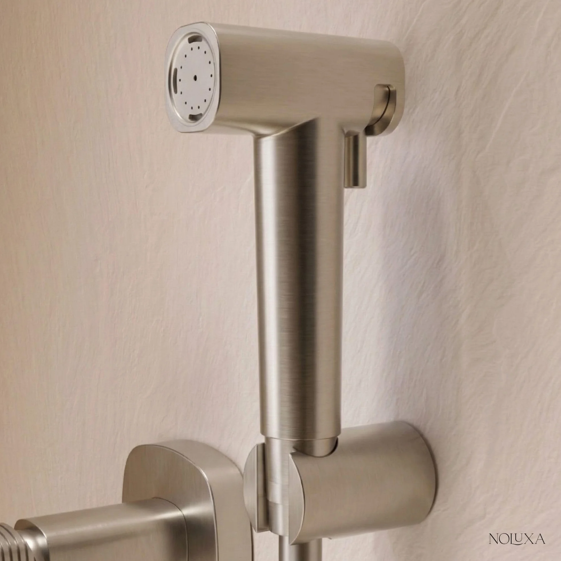 Grifo Bidet Empotrado Serie Firenze Níquel Cepillado IMEX Ducha Higiénica Monomando Fría y Caliente