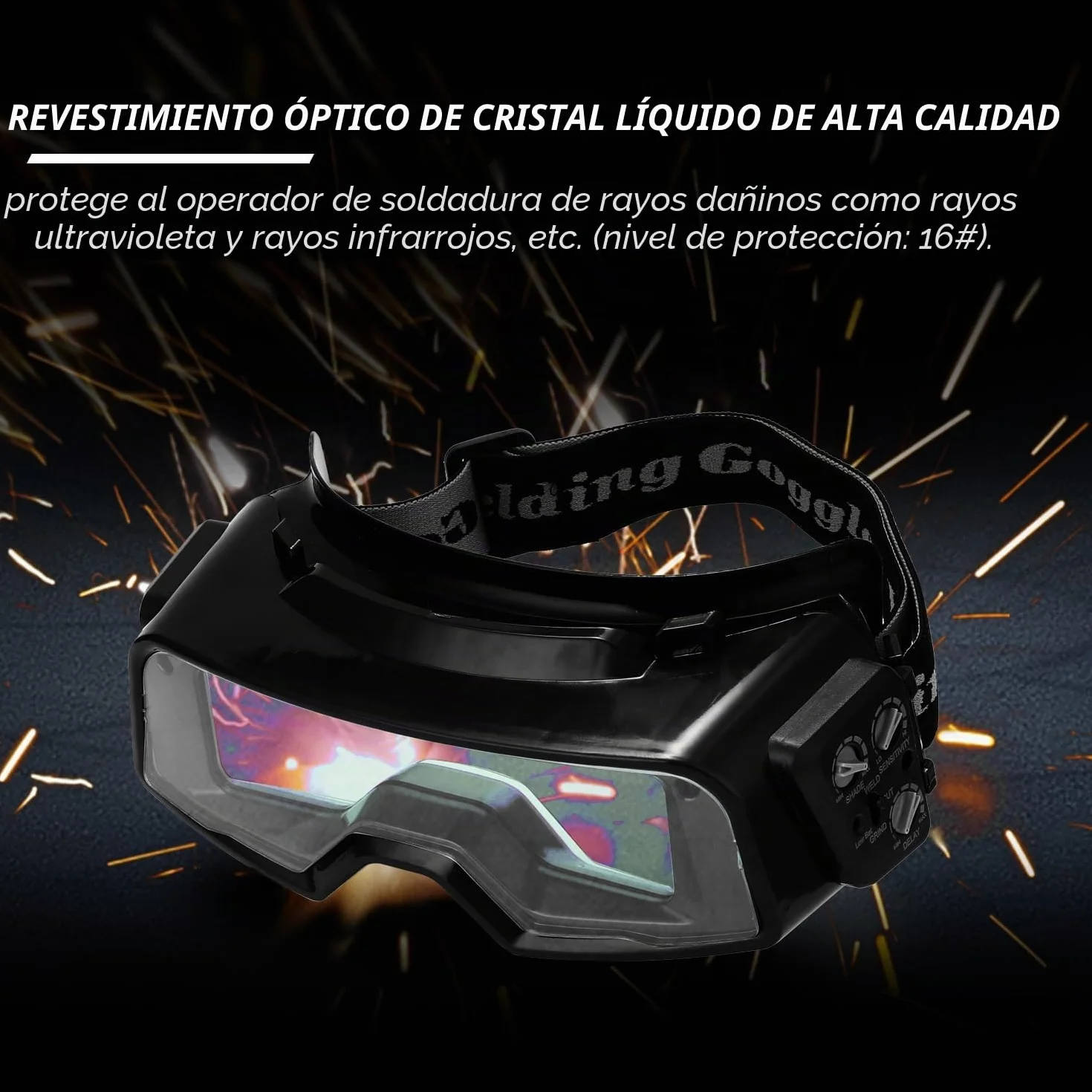 Pantalla Soldar Automática Weytoll Gafas de Soldadura para Protección de Ojos de Soldadura con Oscurecimiento Automático para TIG MIG MMA Gafas de Soldadura Profesionales