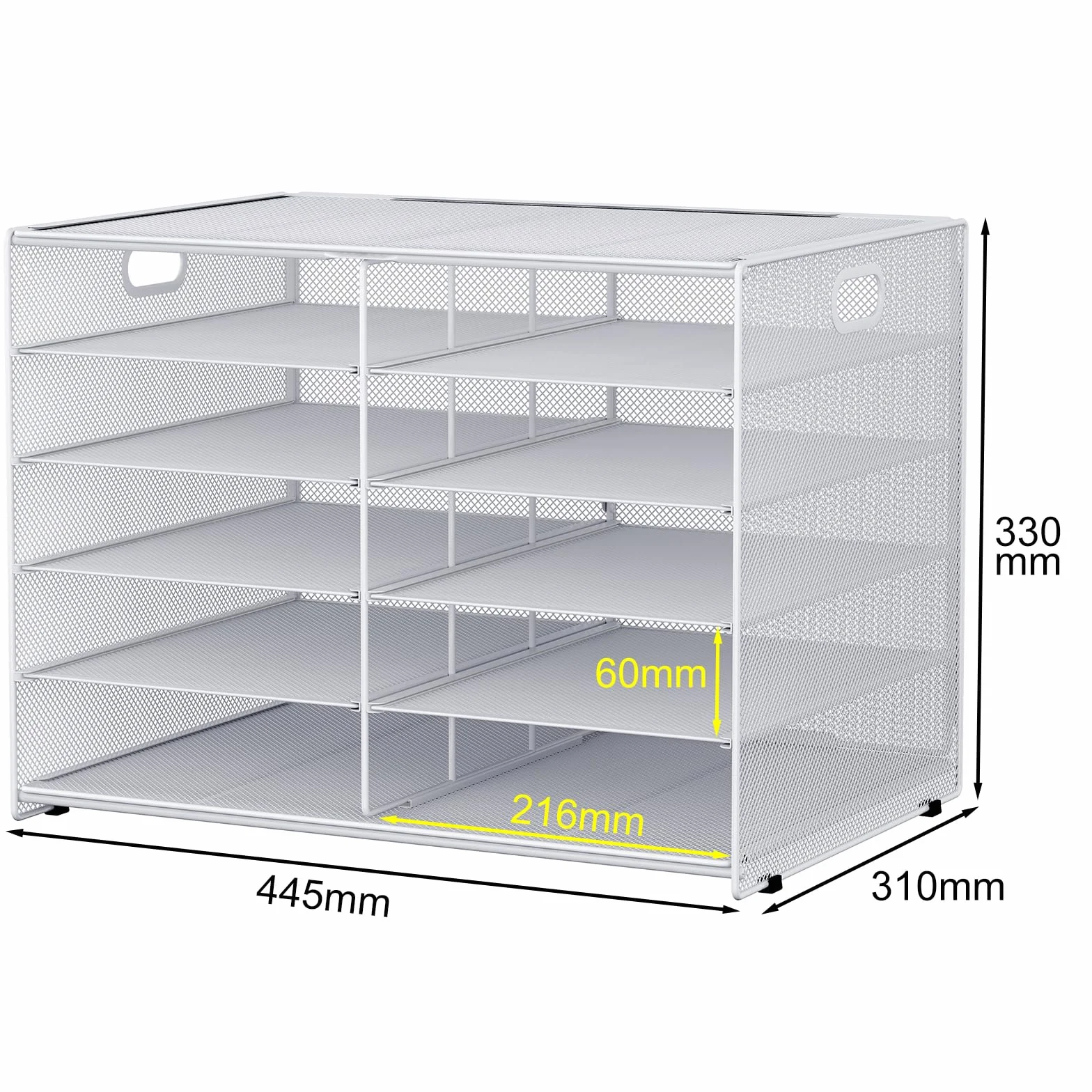 EasyPAG Metal Malla A4 Bandeja Archivador Organizador Escritorio, Blanco
