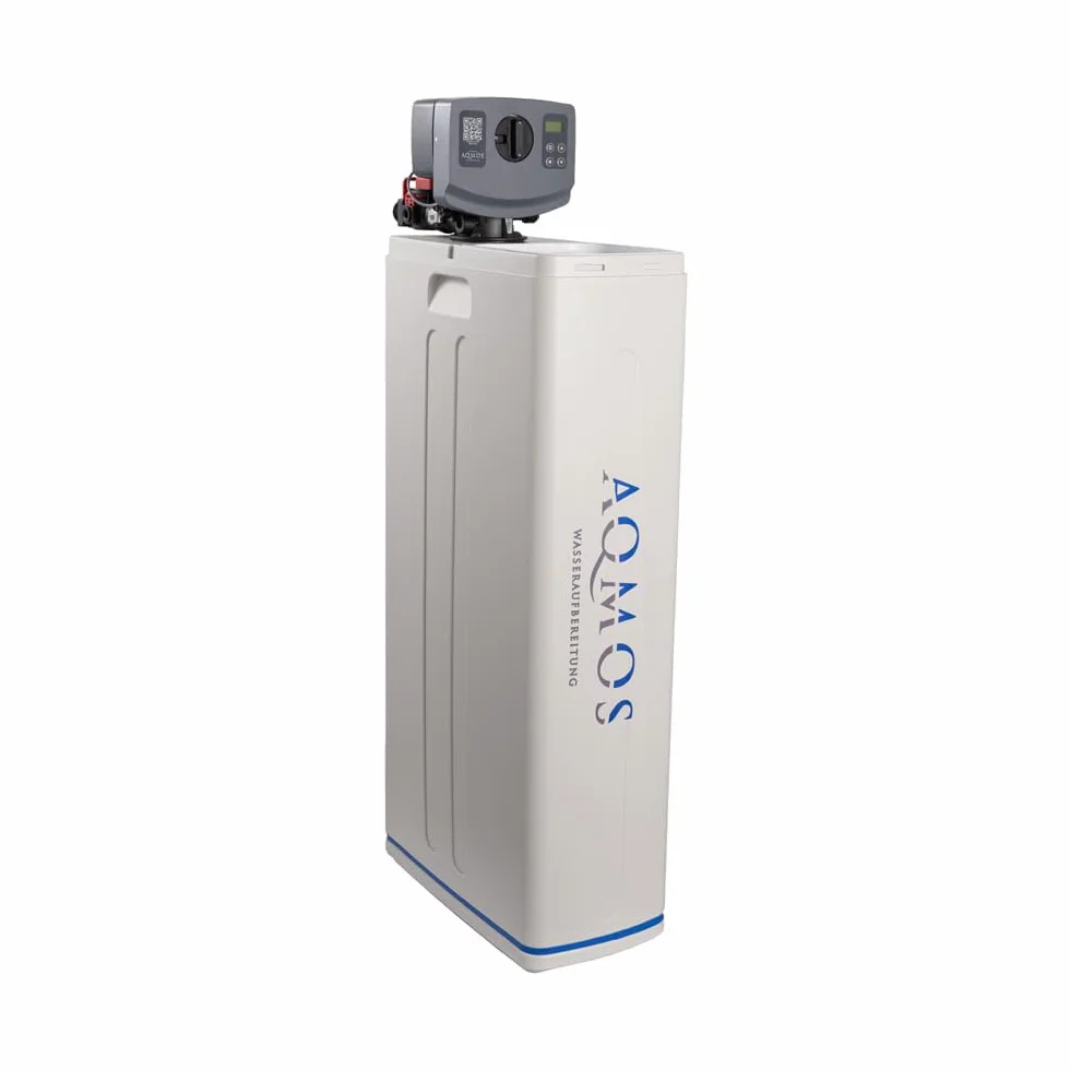 Aqmos R2D2-72 - Sistema de endurecimiento de agua con kit de conexión de 1" y bloque de montaje de 1" | Ablandador de agua para hogares de hasta 7 personas | Sistema de descalcificación