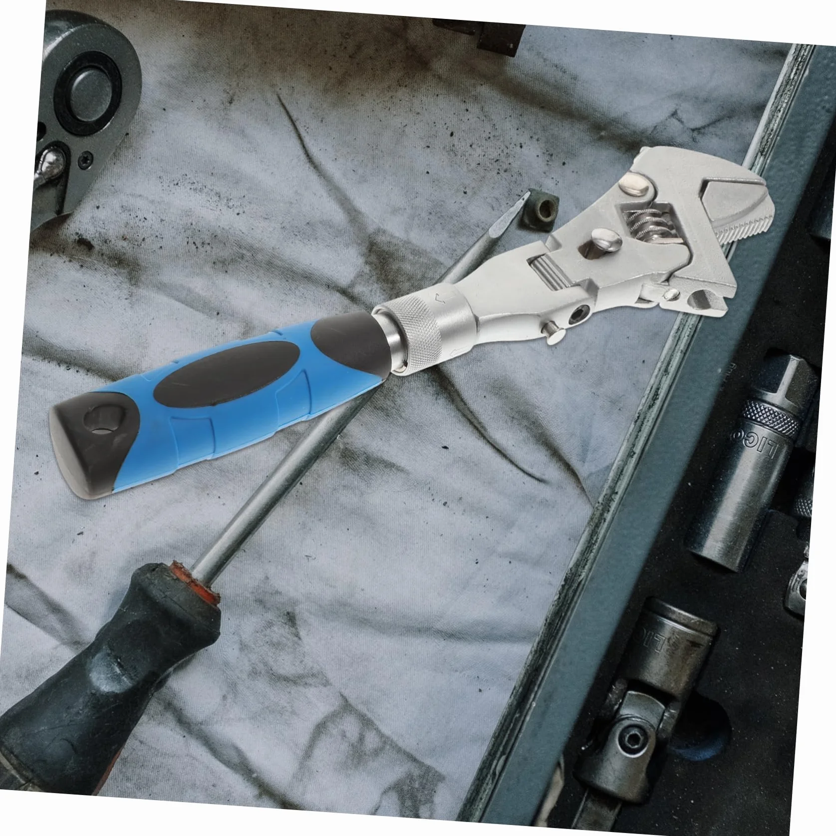 DOITOOL Llave de Trinquete Multifuncional Plegable Mango Giratorio 180 Grados, Acero Cromo-molibdeno Resistente y Diseño Telescópico para Mantenimiento Mecánico y Automotriz