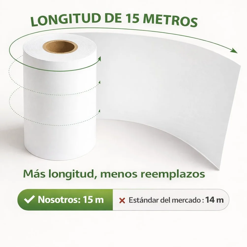 Papel Térmico TPV 57x35x12 mm - Para Impresora de Tickets, Papel Datáfonos TPV - Sin BPA, Blanco - Alta Resolución y Durabilidad (Pack 20 Rollos)