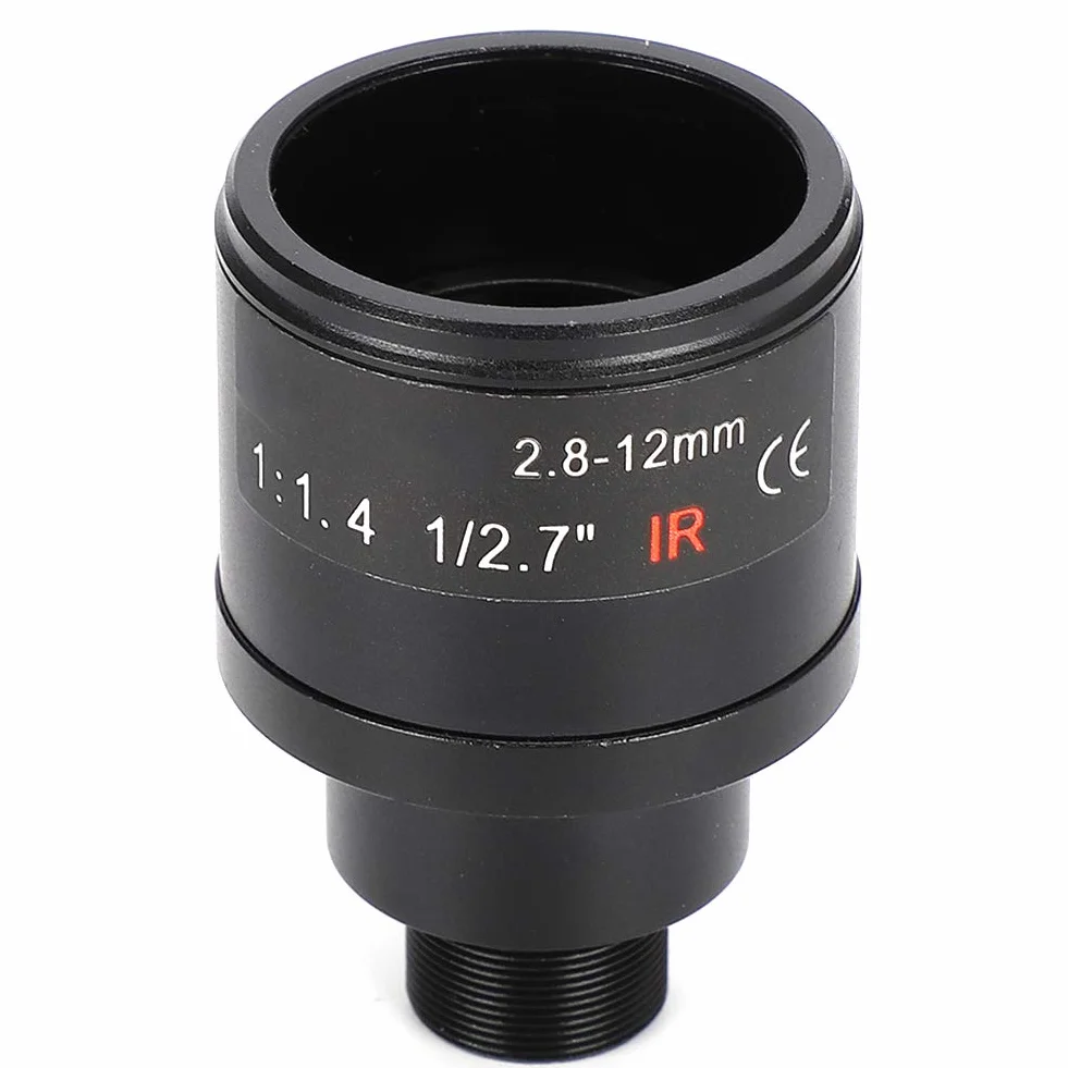 Lente de Placa CCTV, Zoom Ajustable Manualmente con Lente de Cámara de Seguridad de Longitud Focal de 2,8-12mm, Interfaz de Montaje M12, Lente HD de 3MP
