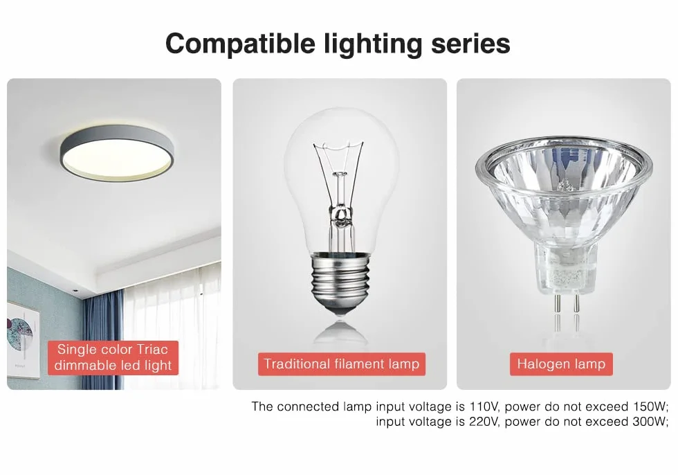 LIGHTEU®, Miboxer Zigbee3.0 y 2.4GHz Push AC 100-240V Triac Dimmer para Lámparas y Focos Regulables, TRI-C1ZR