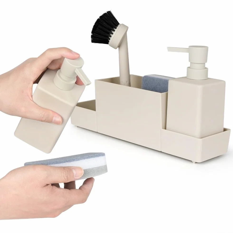 Fregadero de cocina para carrito con dispensador de jabón, organizador de encimera, plástico ABS, 350 ml