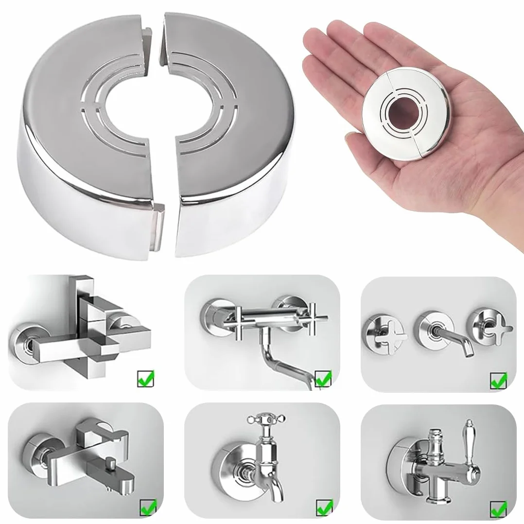 4 Piezas Embellecedor Grifo Ducha 3 Tamaños En 1,Roseta Partida Para Ø 21Mm/26Mm/33Mm,Collares De Tubería,Embellecedor Radiador - Roseta Para Grifos De Ducha,Grifos Y Radiadores