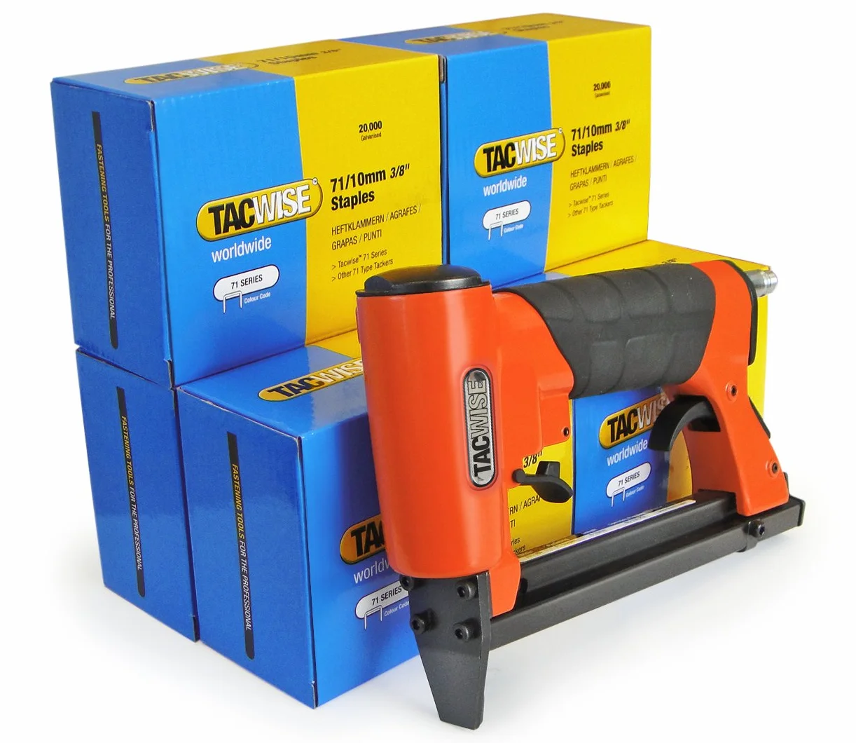 TACWISE 1190 Grapadora Neumática para Tapicería A7116V con Grapas (compresor de aire no incluido)