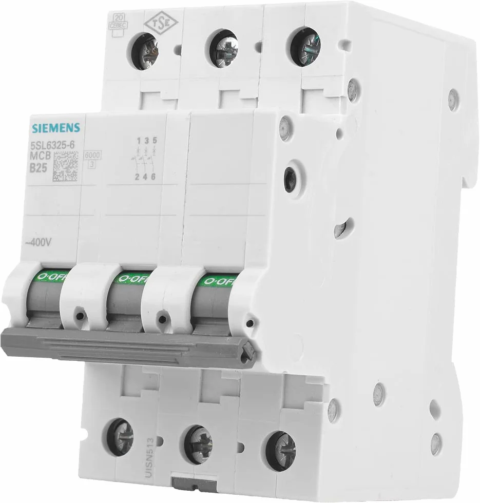 Siemens 5sl6 - Automático magnetotermico 400v 6ka 3 polos b 25a