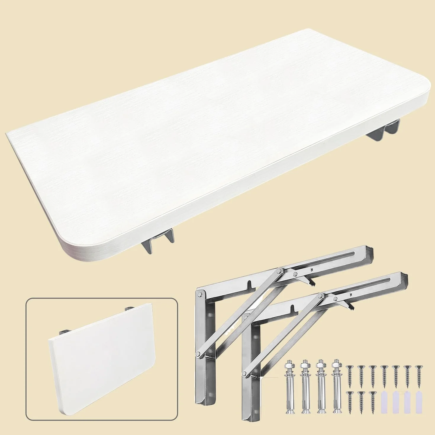 Plegable Madera Estanteria Pared Puede Soportar 50 kg Baldas Flotantes Cocina Sala de Estar Dormitorio Baño Garaje Estantes de Pared