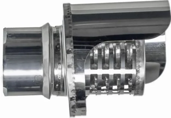 Sombrero anti lluvia estufa pellet 80mm, sombrero con salida lateral antilluvia para estufa pellet (Inoxidable)