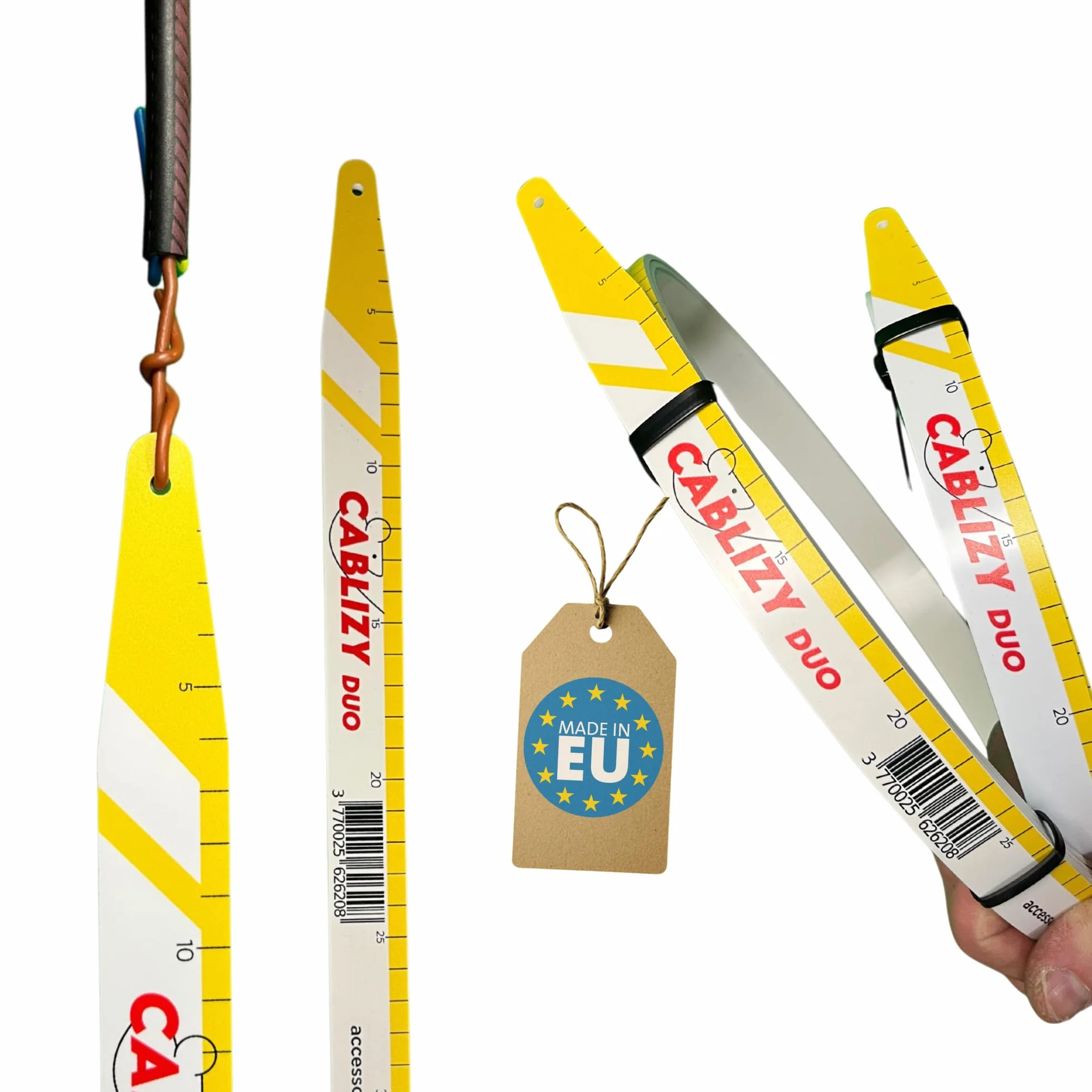 DUO – Guía Pasacables Profesional 3m + 1,5m | Herramienta Flexible y Resistente para Electricistas | Ideal para Instalaciones en Conductos, Paredes y Techos Falsos