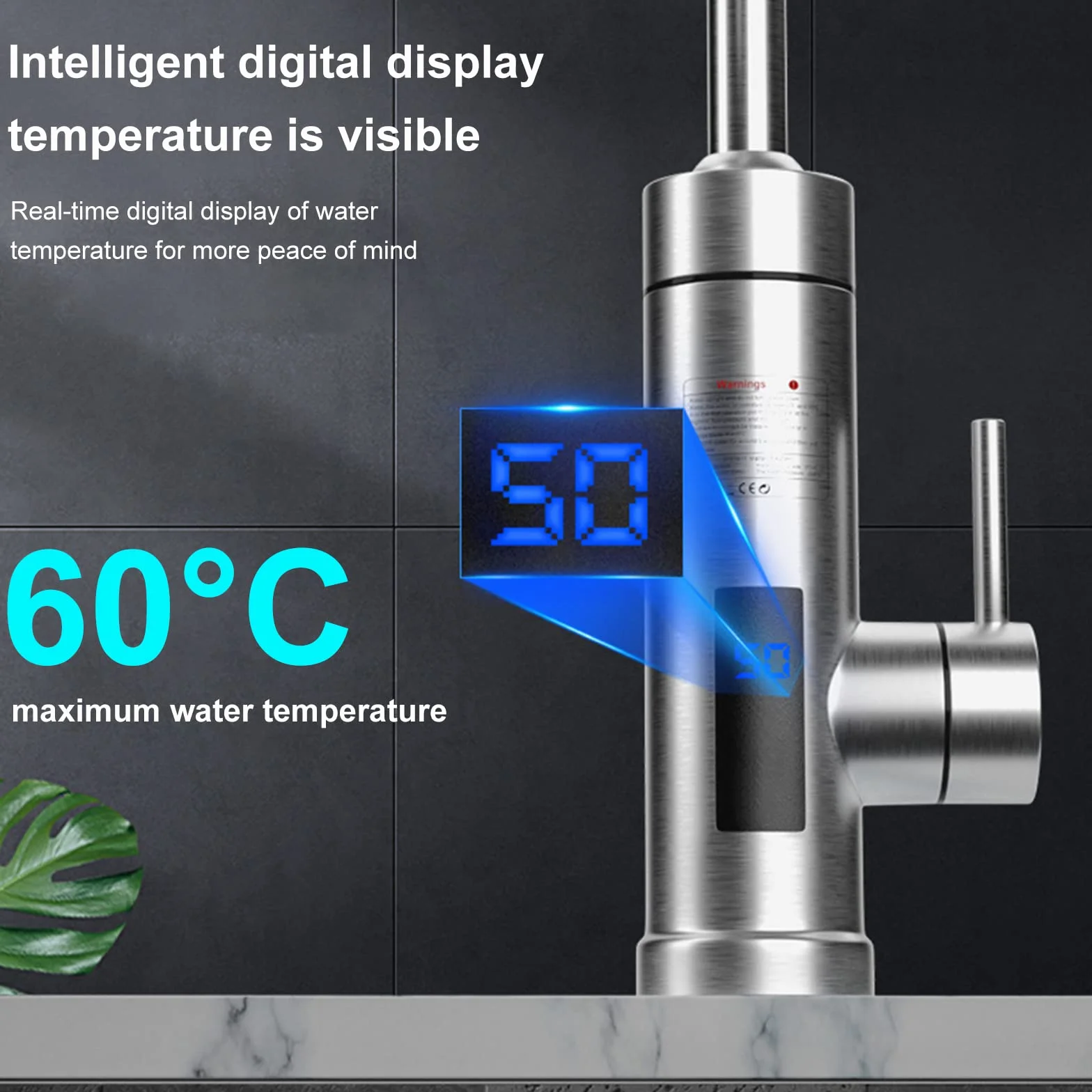 Grifo Electrico Agua Caliente, 220V 3000W Grifo Calentador de Agua Instantanea 360° LCD Torneira Electrica Agua Quente Grifo Cocina Agua Caliente Electrico para Cocina Jardín Baño Caravana Camper