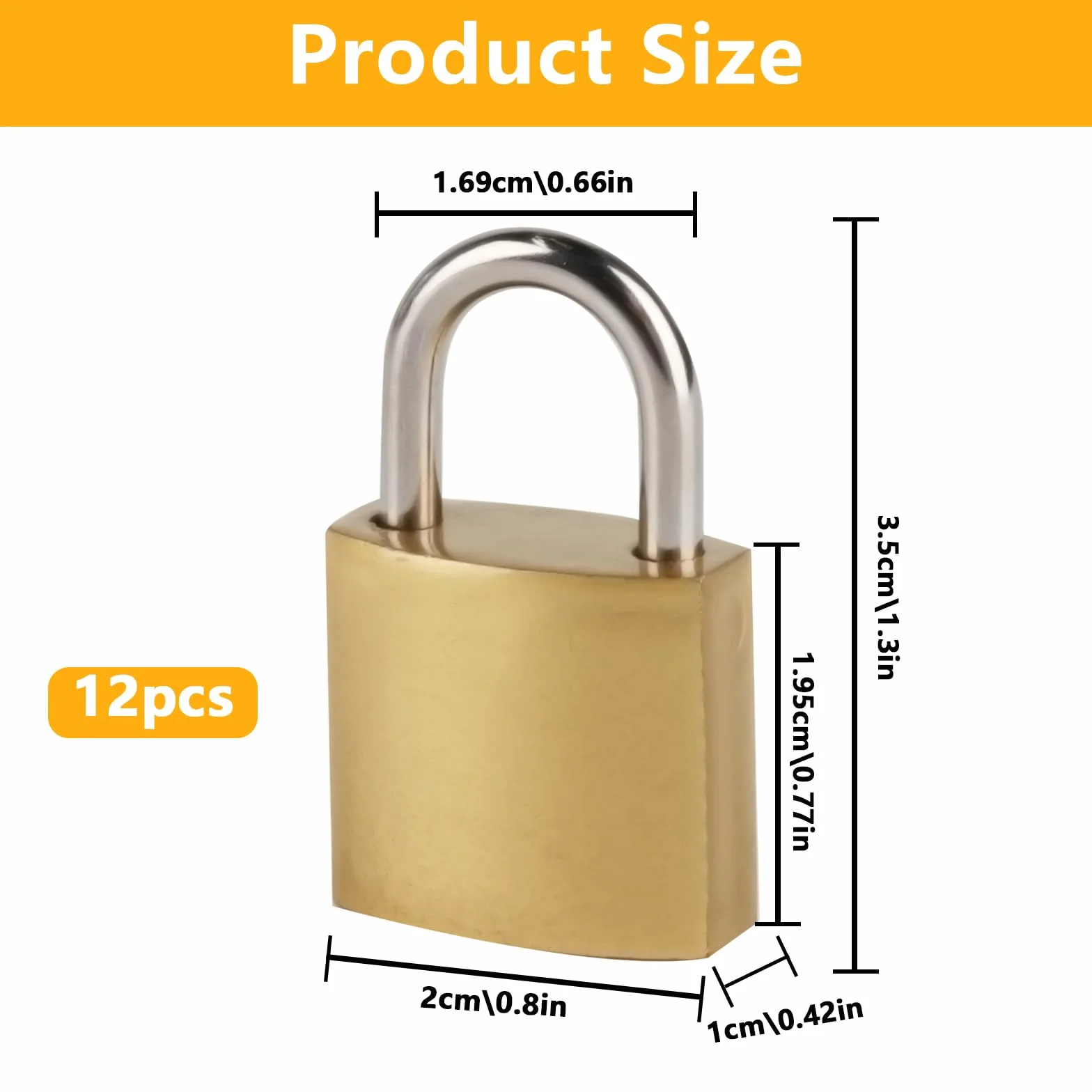 Candados de Seguridad con Llave, 12 Piezas, 20mm, Negro, Metal, para Taquillas, Gimnasio, Maletas, Armarios, Mochilas, Bicicletas, Puertas y Ventanas