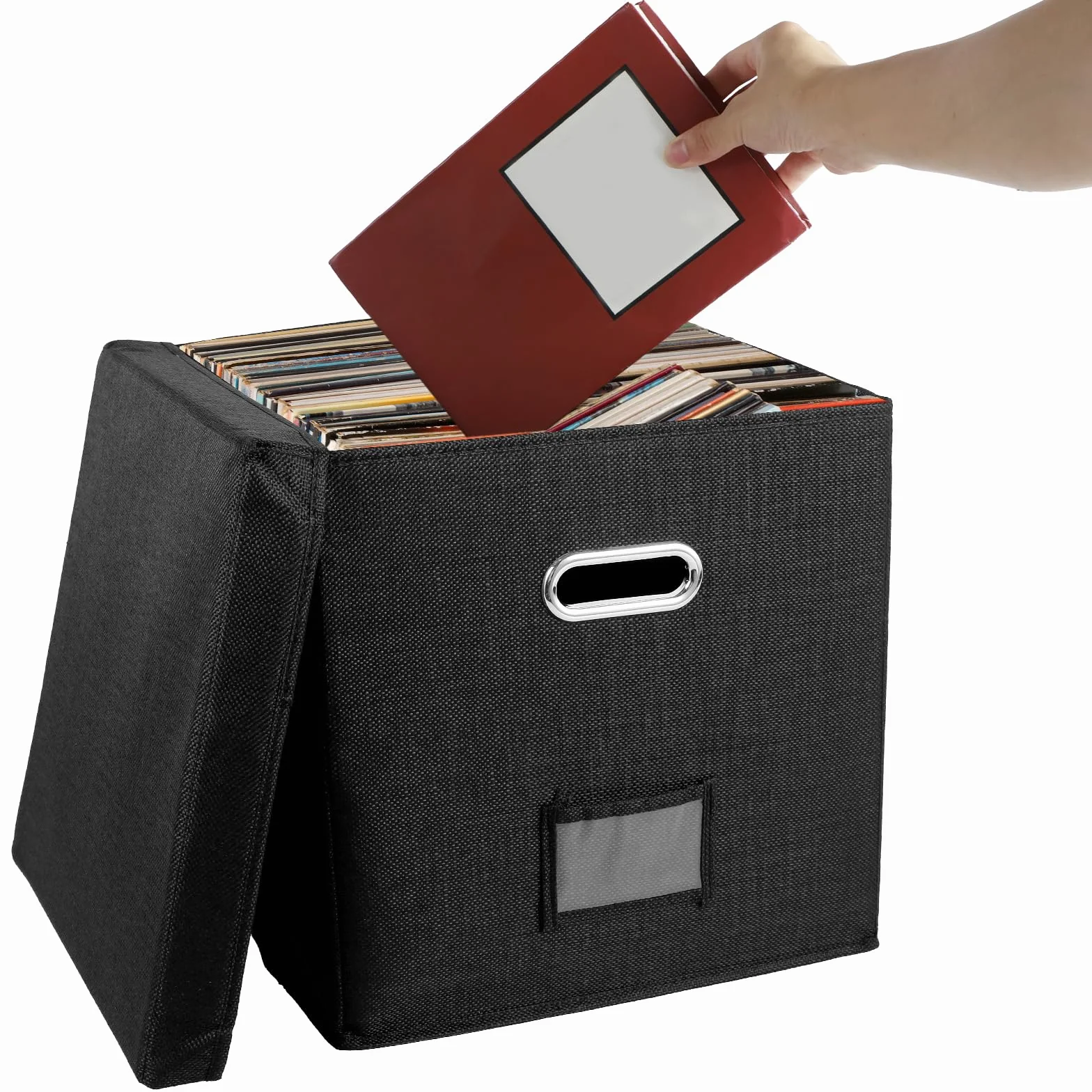 Caja de almacenamiento para discos de vinilo 33 x 33 x 33 cm organizador para álbumes LP