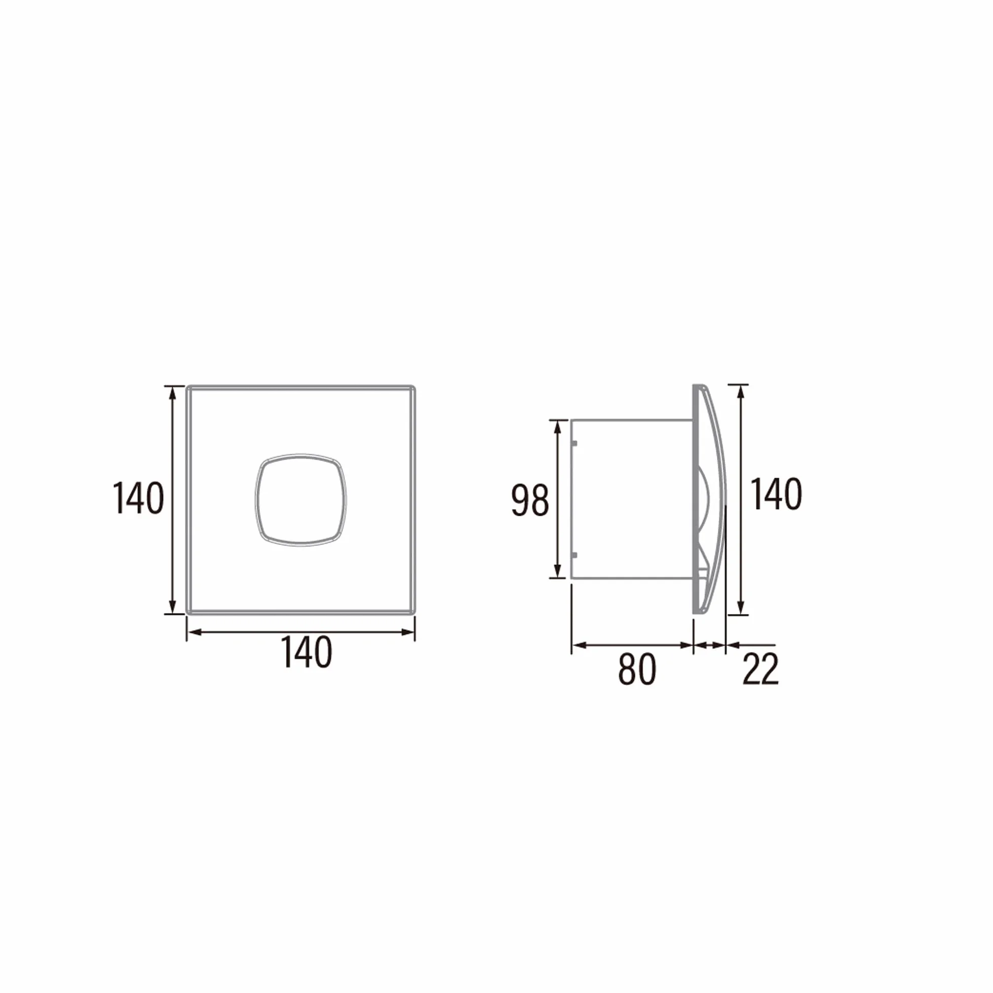 CATA Extractor Axial Baño Silentis LN 10 INOX Frontal Extraible sin Tornillos, Protector Térmico Silencioso 30dB, 14cm, 12W Válvula Antiretorno, 2300 rpm, Ligero, Acero Inox